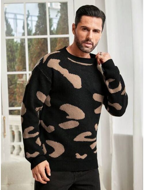 Men Graphic Pattern Drop Shoulder Sweater