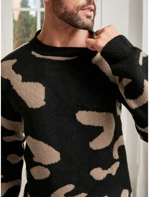 Men Graphic Pattern Drop Shoulder Sweater