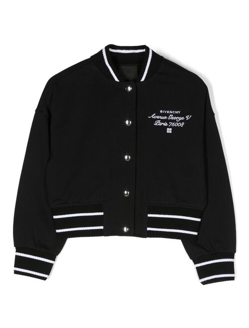 Givenchy Kids logo-embroidered bomber jacket