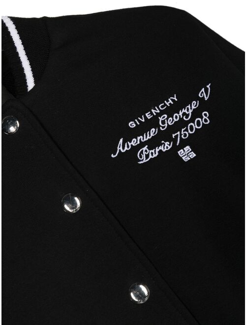 Givenchy Kids logo-embroidered bomber jacket
