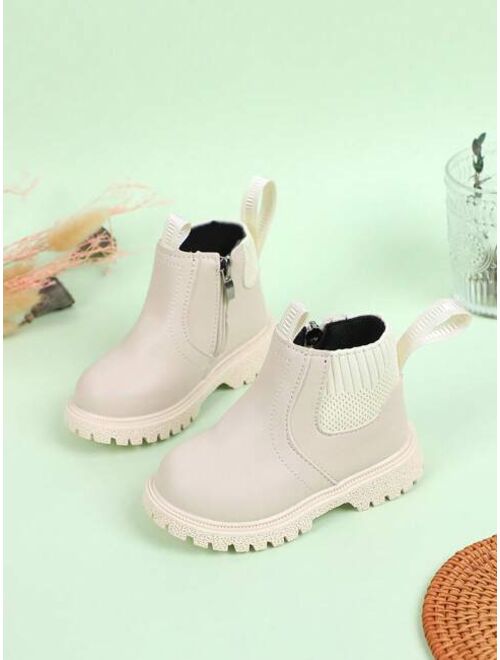 Autumn And Winter New Girls And Boys Casual Fashionable Soft soled Boots Flat Little Pu Leather Shoes For Toddler Winter