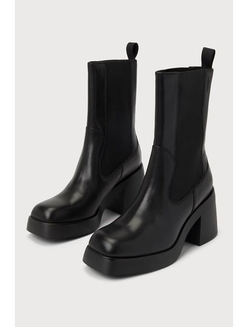 Vagabond Shoemakers Brooke Black Leather Platform Mid-Calf Boots