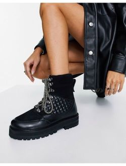 ASRA Brione lace up hiker boots in black leather