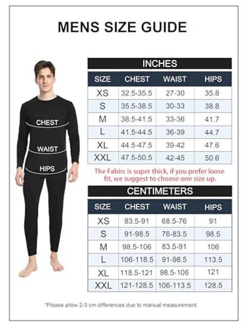 Nutria Mens Thermal Underwear Set Thick Fleece Lined Heavyweight Outdoor Baselayer Extreme Cold Weather Winter Ultra-Warm U10