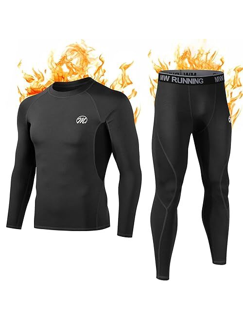 MEETWEE Thermal Underwear for Men, Winter Base Layer Set Tops & Long Johns Winter Ski Cold Weather Gear for Heat Retention