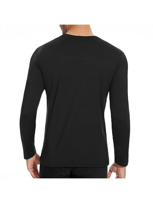 SIMIYA Mens Thermals Long Sleeve Undershirt Warm Fleece Lined Base Layer Thermal Tops Long John Shirts for Men