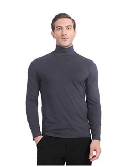 MANCYFIT Men's Thermal Tops Turtleneck Shirt Fleece Lined Undershirt Long Sleeve Base Layer Pullover