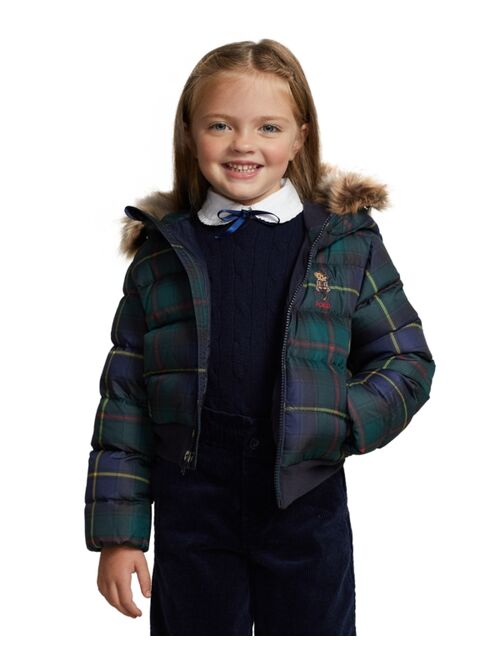 POLO RALPH LAUREN Toddler and Little Girls Water-Resistant Polo Bear Down Jacket