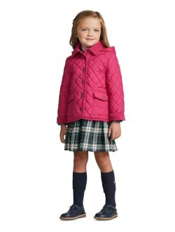 Toddler and Little Girls Quilted Water-Repellent Barn Jacket