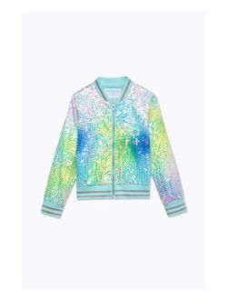 ROCKETS OF AWESOME Toddler, Child Girls Printed Sequin Bomber Jacket
