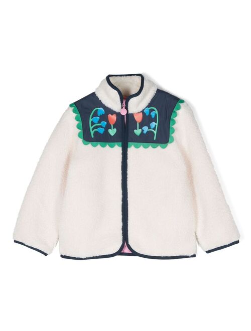 Stella McCartney Kids contrast-trim fleece jacket