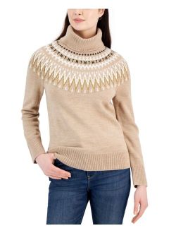 Women's Turtleneck Long-Sleeve Fair Isle Sweater