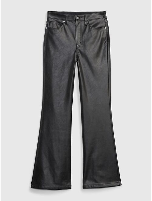 Gap High Rise Vegan Leather '70s Flare Pants