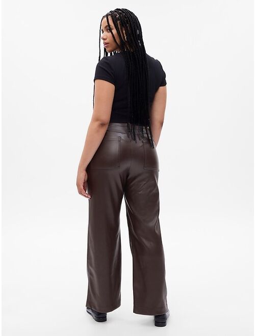 Gap Mid Rise Vegan Leather Loose Pants
