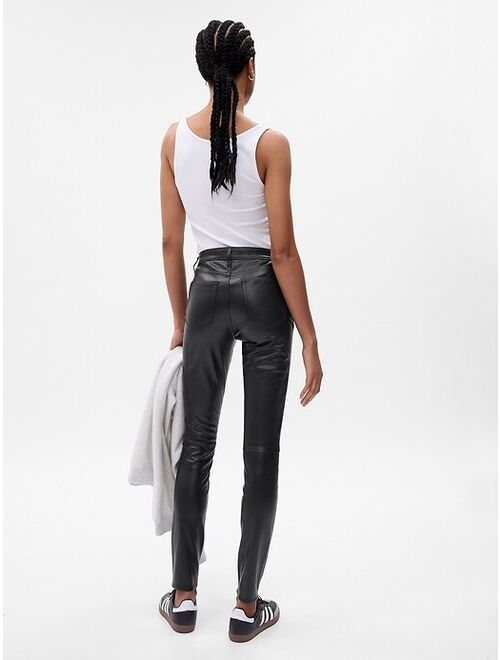 Gap Mid Rise Vegan Leather True Skinny Pants