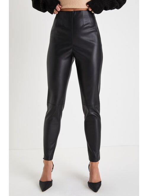 Lulus Edgy Perfection Black Vegan Leather Skinny Pants