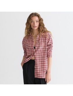 Classic-fit flannel shirt in tartan