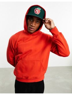heavyweight oversized hoodie in red