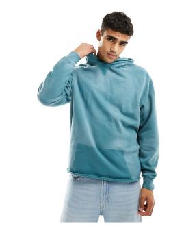 oversized hoodie in washed teal green