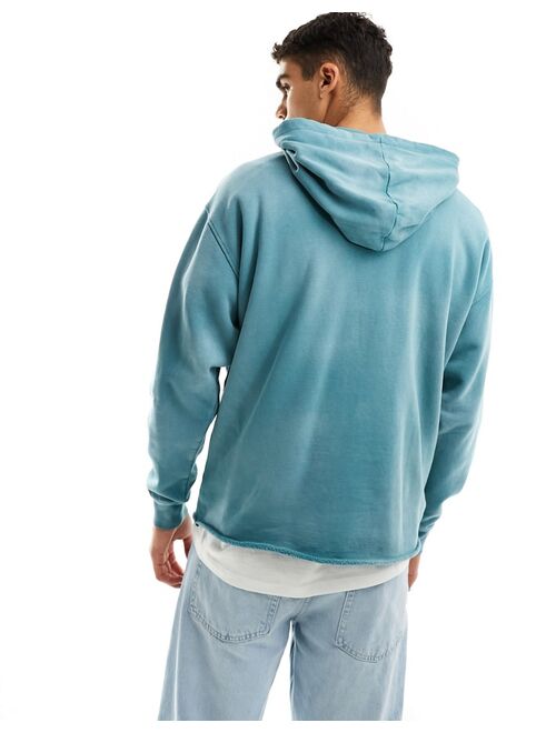ASOS DESIGN oversized hoodie in washed teal green