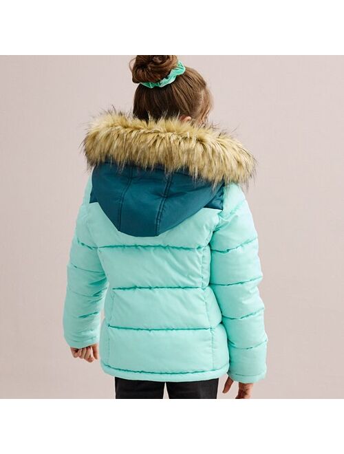 Girls 4-18 SO Faux Fur Trim Hood Puffer Jacket