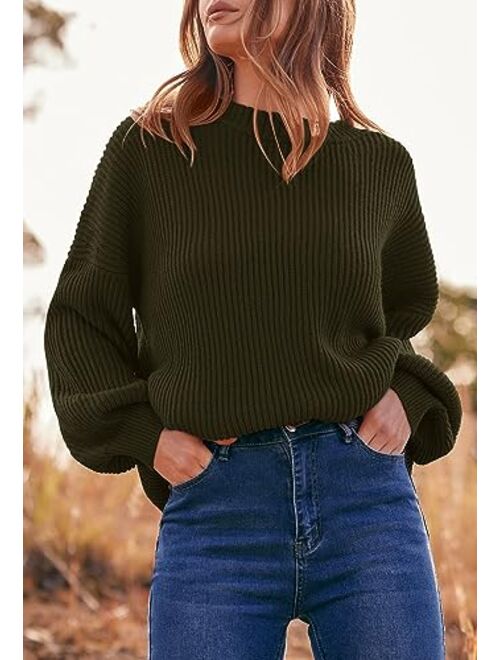 PRETTYGARDEN Womens Sweaters Fall 2023 Oversized Chunky Knitted Pullover Sweater Casual Long Sleeve Crewneck Cute Sweaters