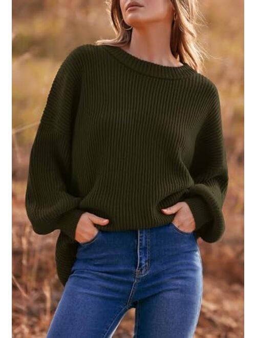 PRETTYGARDEN Womens Sweaters Fall 2023 Oversized Chunky Knitted Pullover Sweater Casual Long Sleeve Crewneck Cute Sweaters