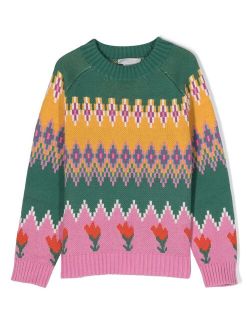 Kids Tulip fair isle intarsia-knit jumper