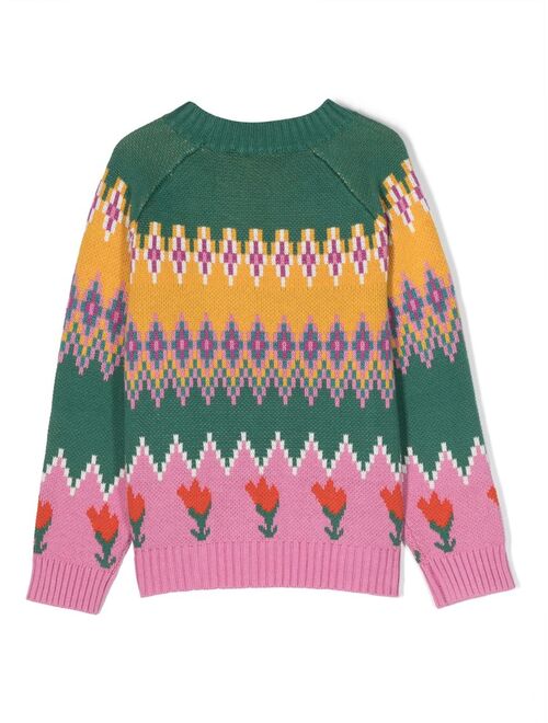 Stella McCartney Kids Tulip fair isle intarsia-knit jumper