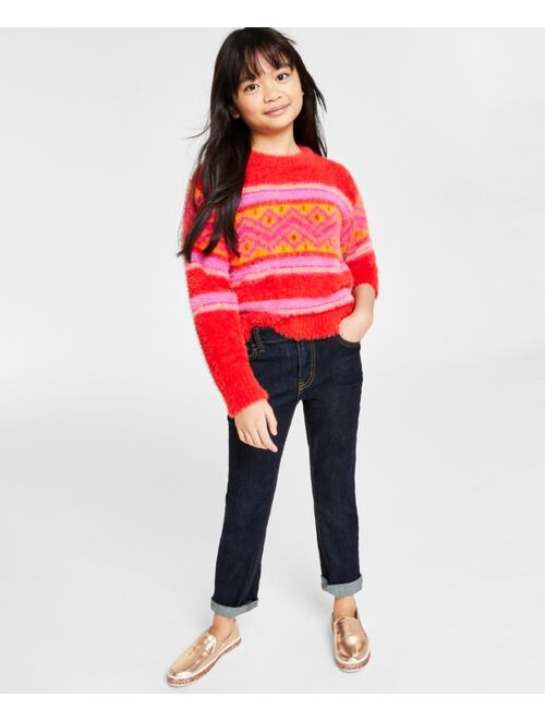 CHARTER CLUB Holiday Lane Big Girls Fair Isle Crewneck Long-Sleeve Sweater, Created for Macy's