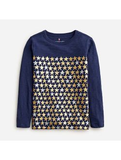 Girls' long-sleeve "tiny stars" graphic T-shirt