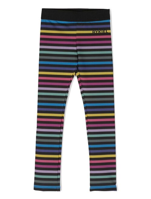 SONIA RYKIEL ENFANT logo-print striped leggings