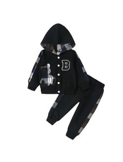 KIMI BEAR Baby Boy Outfits Toddler Boy Clothes Bomber Varsity Jacket Sweat Pants Set Fall Winter Baby Clothes For Boys