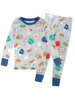 HonestBaby Multipack 2 4-Piece Pajamas Sleepwear Holiday 100% Organic Cotton Infant Baby and Toddler Boys, Girls, Unisex