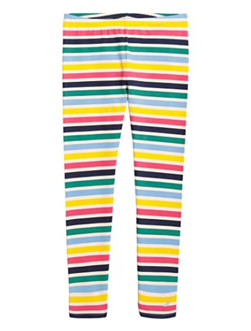Nautica Girls' Leggings, Full Length Pull-on Stretch Pants with Elastic Waistband & Logo Detail