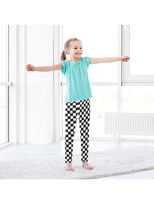 CaTaKu Printed Girls Toddler Leggings Kids Athletic Tights Pants Ankle Length 4-10 Year