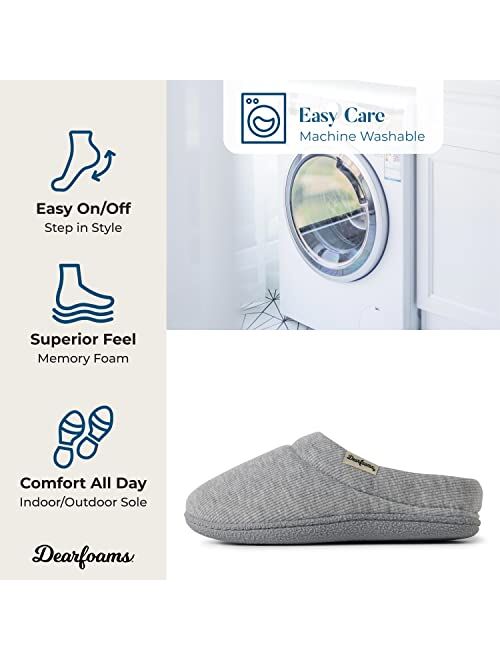 Dearfoams Women's Lacey Machine Washable Memory Foam Comfort Easy on/Off Clog Slipper