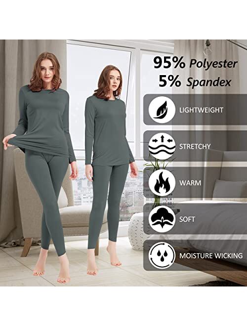 FELEMO Thermal Underwear for Women Ultra Soft Long Johns Set Women Pajamas Set