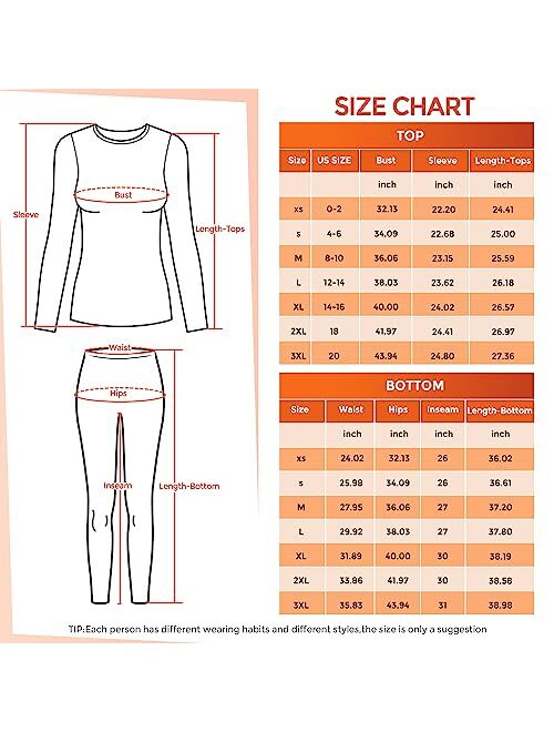 Cl Convallaria CL convallaira Women Thermal Underwear Long Johns Set, Soft and Warm Long Underwear Base Layer Pajama for Cold Weather