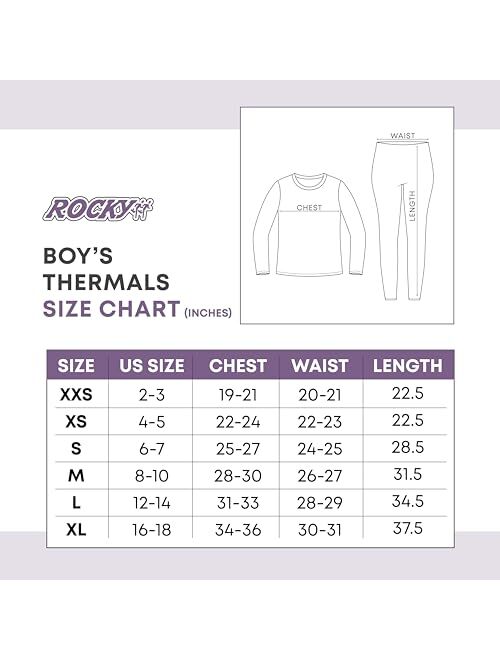 Rocky Thermal Underwear For Boys (Long Johns Thermal Set) Shirt & Pants, Base Layer w/Leggings/Bottoms Ski/Extreme Cold