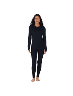 Thermal Underwear Long Johns for Women Fleece Lined Cold Weather Base Layer Top and Leggings Bottom Winter Set