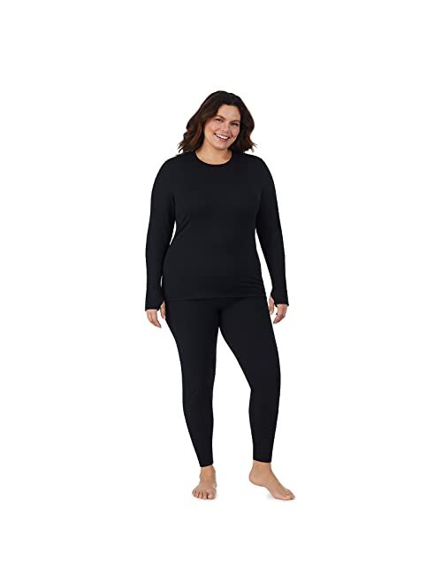 Cuddl Duds Thermal Underwear Long Johns for Women Fleece Lined Cold Weather Base Layer Top and Leggings Bottom Winter Set
