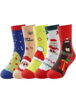 Kids Christmas Socks,Fun Novelty Animal Xmas Socks,Kids Warm Socks Winter Crew Socks,Funny Xmas Gifts