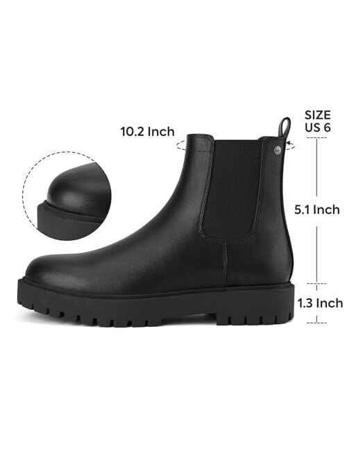 Rollda Women's Chelsea Boots Low Heel Ankle Boots for Women Round Toe Fashion Ankle Booties