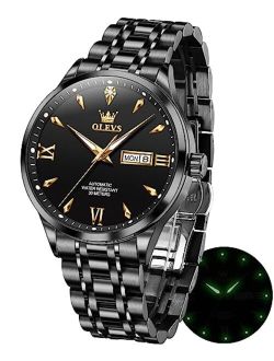 Automatic Watch for Men Self Winding Mechanical Calendar Waterproof Watch Stainless Steel Luminous Luxury Business Dress Wrist Watches