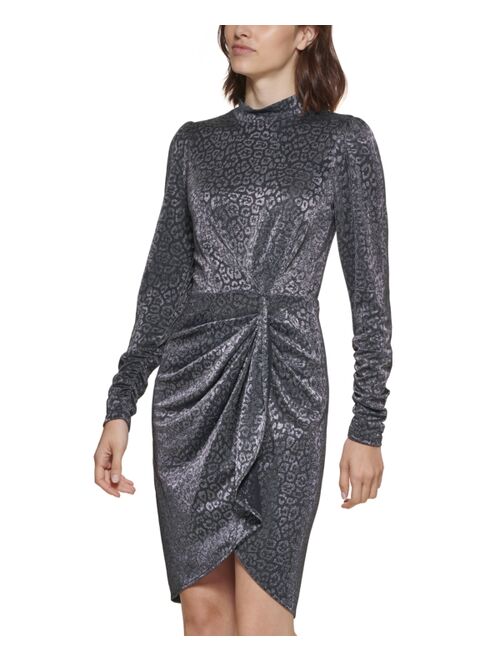 CALVIN KLEIN Women's Metallic Ruffled Dress