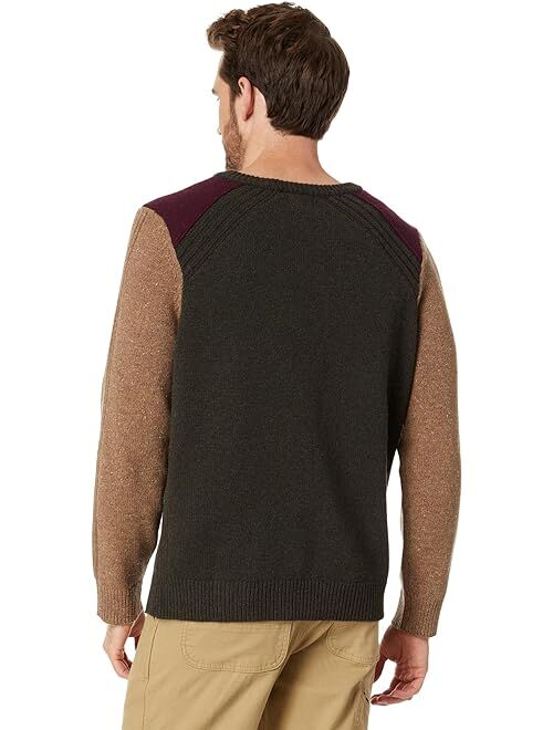 L.L.Bean Rangeley Merino Crew Neck Color-Block Sweater