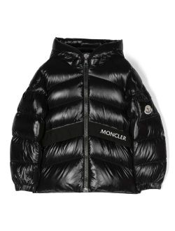 Enfant Groseillier hooded quilted jacket