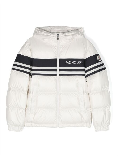 Moncler Enfant striped padded jacket