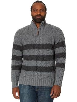 Signature Cotton Fisherman Sweater 1/4 Stripe